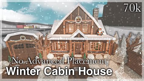 Bloxburg Winter Cabin House Speedbuild No Advanced Placement Youtube