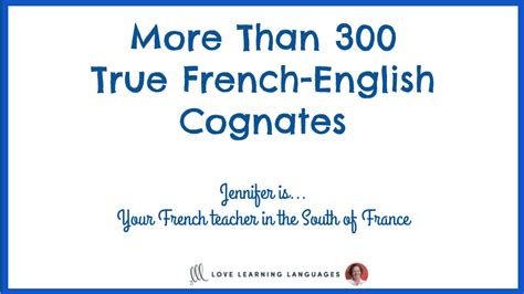 Level A2 - True French-English Cognates | Love Learning Languages