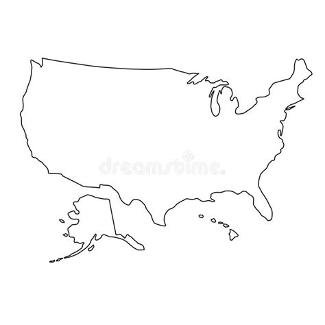 El Mapa De Los Estados Unidos De América Del Contorno