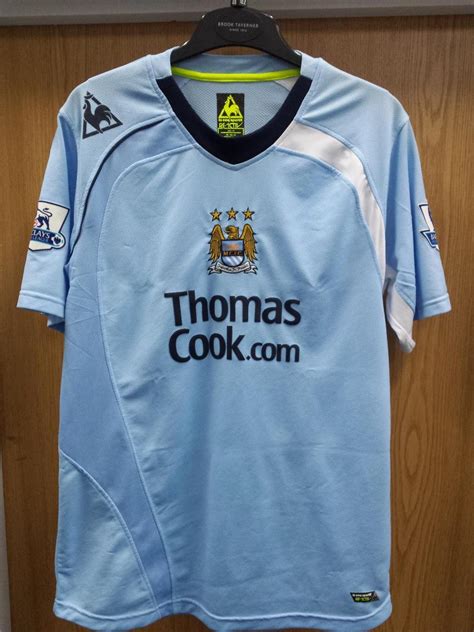 Manchester City Home Football Shirt 2008 2009 Sponsored By Thomas Cook
