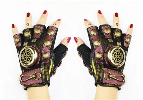 Buy New Steampunk Gear Leather Punk Gloves Vintage Gothic Unisex Cosplay Gloves