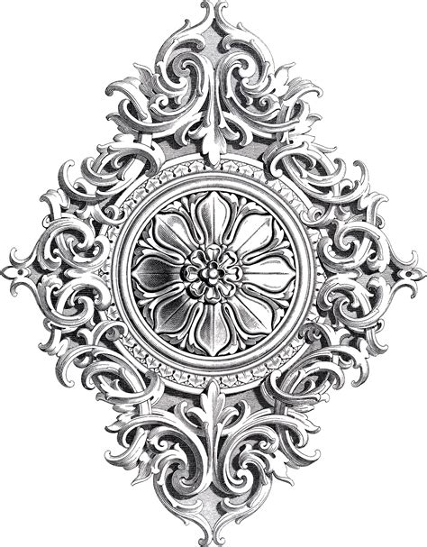 Victorian decorative arts refers to the style of decorative arts during the victorian era. Amazing Antique Rosette Scrolls Ornament! - The Graphics Fairy