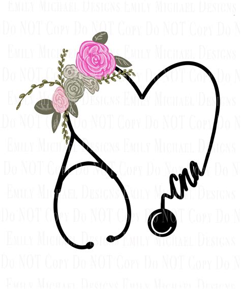 Cna Stethoscope Sublimation Png Digital Download Png Certified Nursing