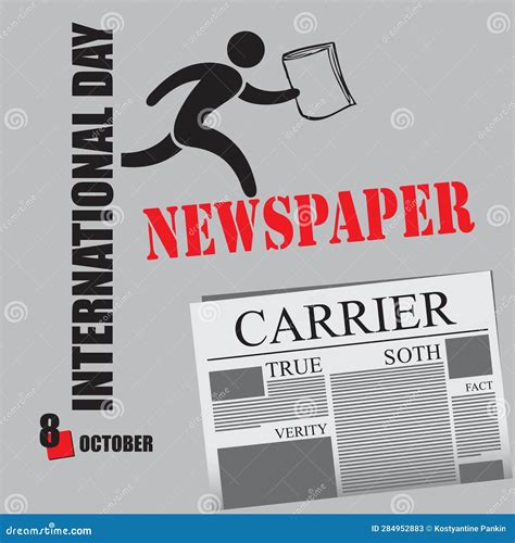 Newspaper Carrier Day Stock Vector Illustration Of Calendar 284952883