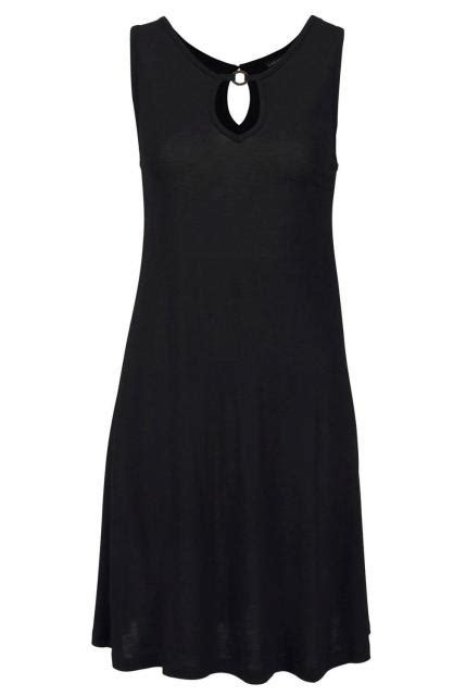 Black Beach Dresses Women Casual Solid Hollow Out O Neck Tank