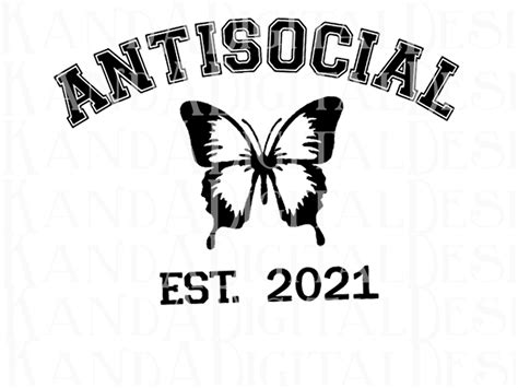 ANTISOCIAL Butterfly SVG Clip Art Schmetterling svg | Etsy