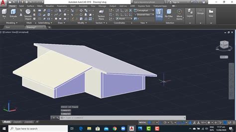 Skillion Or Lean To Roofs Designing In Autocad 3d Modeling Basics