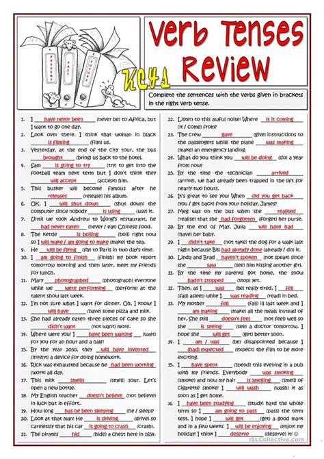 B1 Verb Tenses Review 12 Worksheet Free Esl Printable Worksheets
