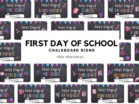 Free Printable First Day Of School Signs For All Grades Updated For