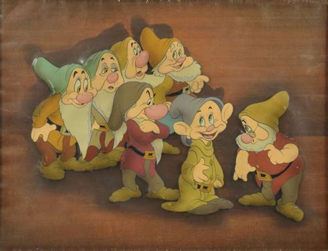 Bashful Doc Grumpy Happy Sleepy Sneezy And Dopey Production Cel From Snow White And The Seven