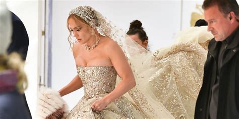 See Photos Of Jennifer Lopez In A Giant Wedding Dress For Movie Marry Me