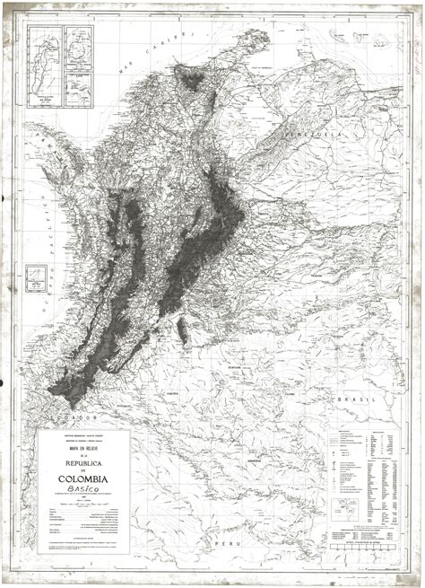 Mapa En Relieve De Colombia 1980 Tamaño Completo Ex