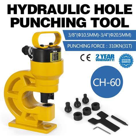 Ch 60 Hydraulic Hole Punching Tool Puncher 31t Iron Plate 12 Copper