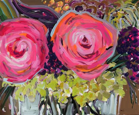 Flowersr Abstract Painting On Canvas Large Floral Art 20x24 Etsy Floral Art Abstract