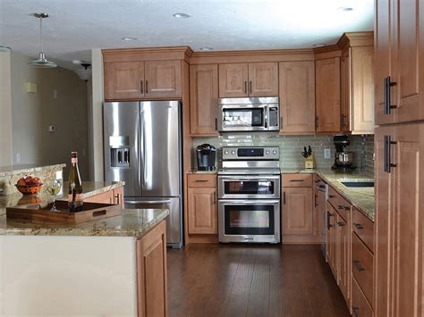 To abide that theme, acrylic the backsplash bank honey, and install glass, italian tiles in cream, brownish and bright over the paint. Maple Cabinets - Midwestern Kitchen Renovation