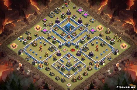 Town Hall 12 Th12 War Base Anti 3 Star V14 With Link 8 2019