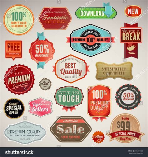 Set Vector Labels Stickers Stock Vector 106381763 Shutterstock
