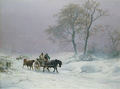 The Wintry Road To Market Painting By Thomas Sidney Cooper Fine Art