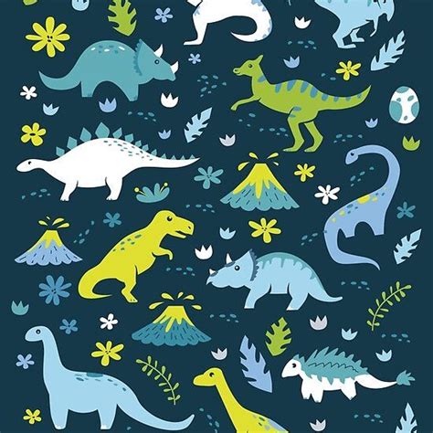 Kawaii Dinosaurs In Blue Green In 2021 Kawaii Dinosaur Dinosaur