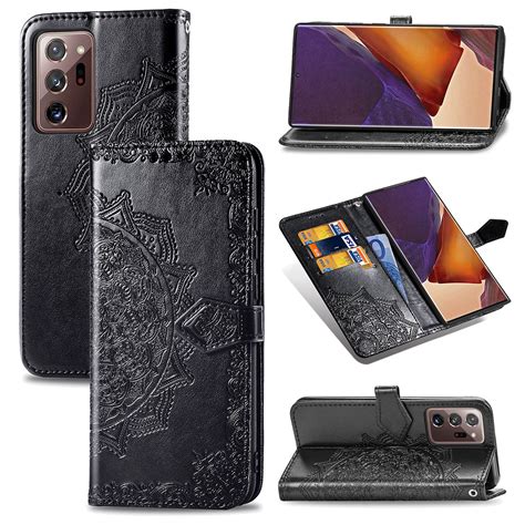 samsung galaxy note20 ultra case dteck shockproof premium pu leather magnetic flip wallet case