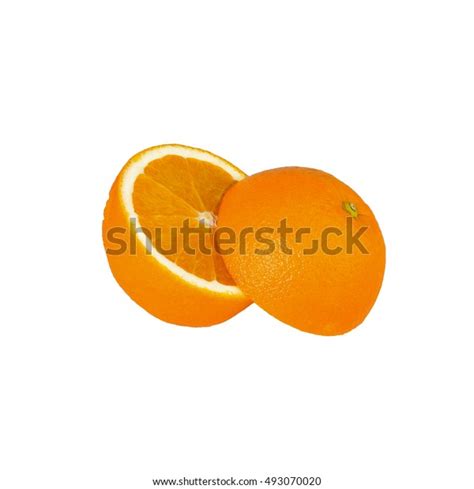 Two Halves Orange Isolated On White Stock Photo 493070020 Shutterstock