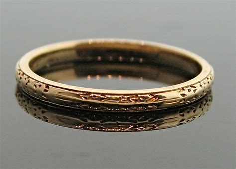 Antique 18k Rose Gold Engraved Wedding Band By Thecoppercanary