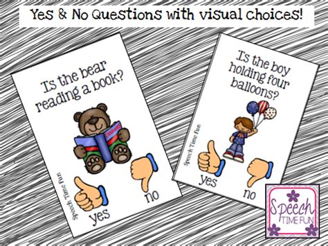 Yes no questions speech therapy (yes or no questions) | task cards google slides. Speech Time Fun: Yes & No Questions With Visual Choices!