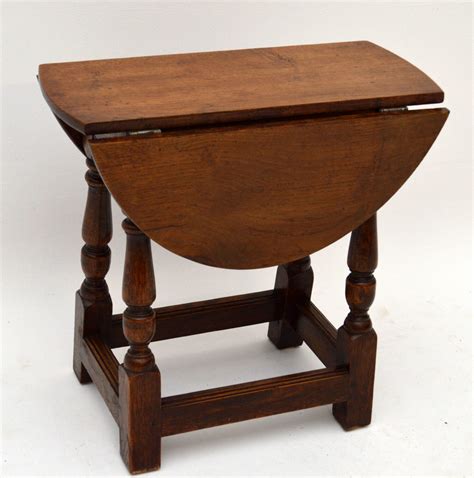 Small Antique Solid Oak Drop Leaf Occasional Table Marylebone Antiques