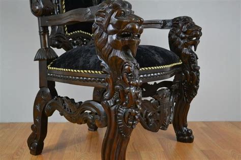 We ordered some benches and a table. Teak Wood Carved King Lion Throne Tall Ornate Chair Wedding Gothic Custom Order | eBay | Barocco ...