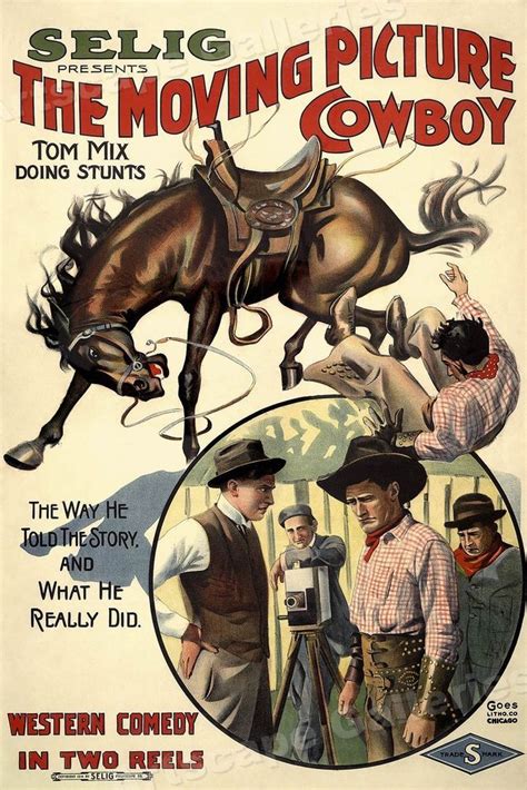 1914 Tom Mix The Moving Picture Cowboy Western Movie Poster 20x30
