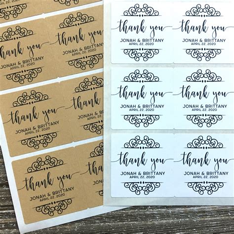 Personalized Thank You Stickers 20 Favor Labels For Wedding Etsy