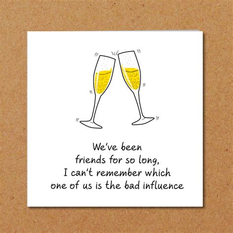 Whether it's with inside jokes, terrible puns, or funny stories, your friends are the ones that make you laugh the — ralph waldo emerson. BFF Birthday Card best friend bestie girl female funny ...