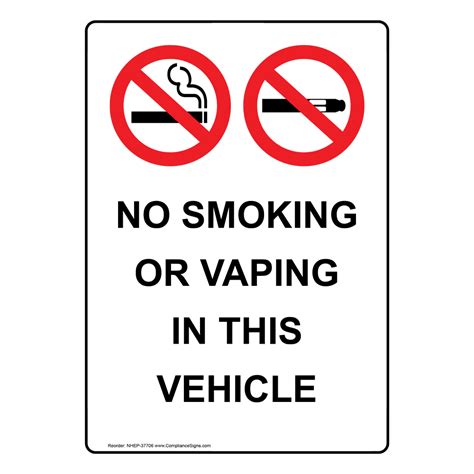 Vertical Sign No Smoking No Smoking Or Vaping In