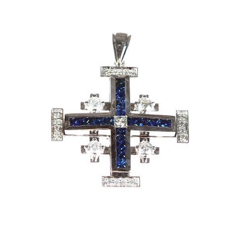 Diamond Jerusalem Cross Pendant