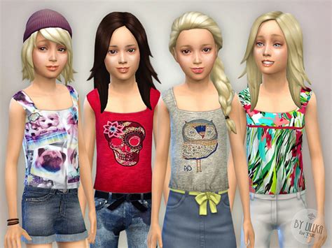 Tank Top Collection For Girls P01 By Lillka At Tsr Sims 4 Updates
