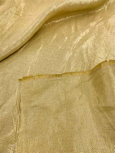 Heavy Weight Cotton Linen With Lurex Yellow Gold Gold Fabric