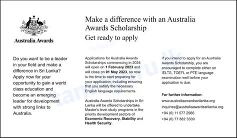 Australia Awards Scholarships Application 2024 For Sri Lanka