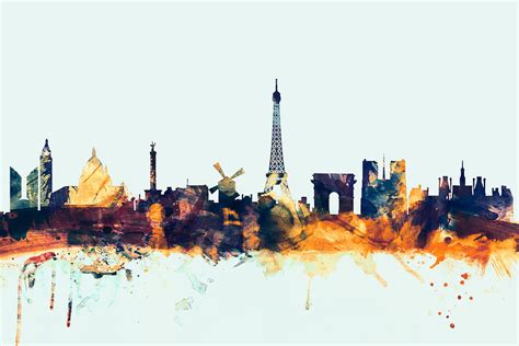 Paris France Skyline Digital Art By Michael Tompsett Fine Art America
