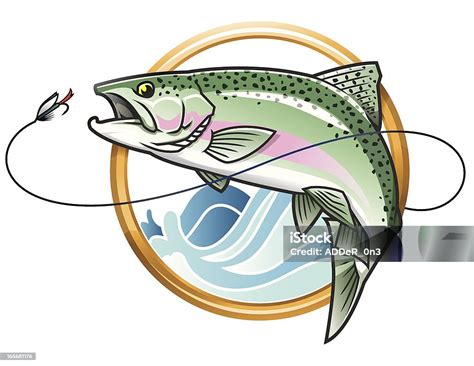 Leaping Rainbow Trout Icon Stock Illustration Download Image Now