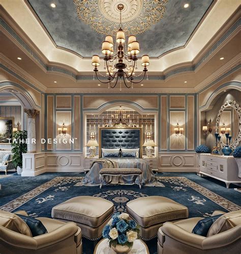 Luxury Master Bedroom By Taher Design Studio For A Villa In Dubai