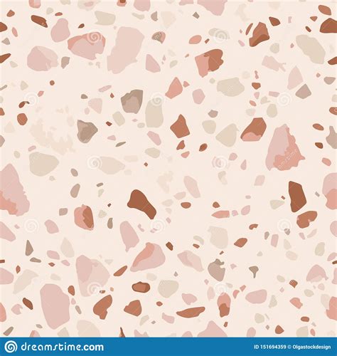 Soft Pink Terrazzo Flooring Seamless Pattern Realistic Vector Marble