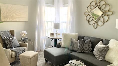 This lovely small living room interior demonstrates the versatility of neutral tones and shows off how they can be just as bright and happy as other colors. 2020 LIVING ROOM TOUR|SMALL SPACE DECORATING IDEAS - YouTube