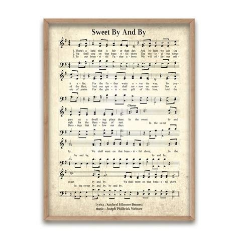 Sweet By And By Vintage Hymn Wall Art Print Biblical Sheet Etsy