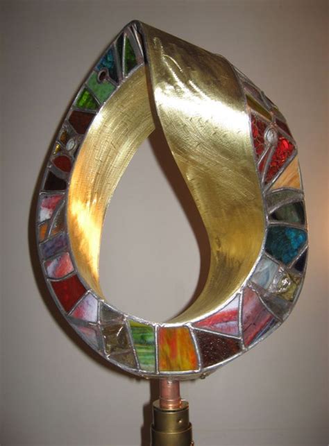 Leaded Stained Glass Sculpture Bronze Sculpture By Sculptor Plamen Yordanov Titled Mobius