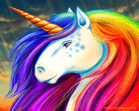 Rainbow Unicorn By Foxdj On Deviantart