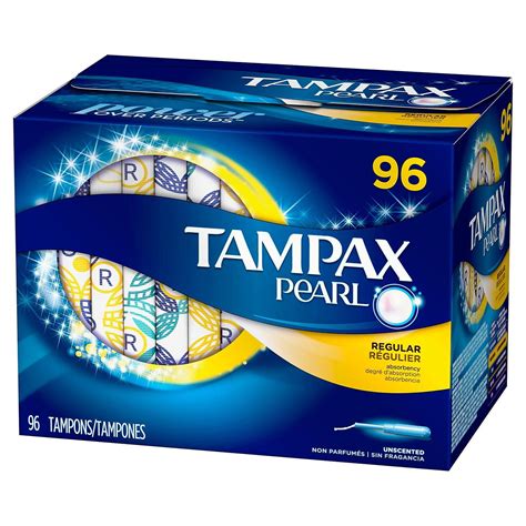 Tampax Pearl Unscented Tampons Regular 96 Ct