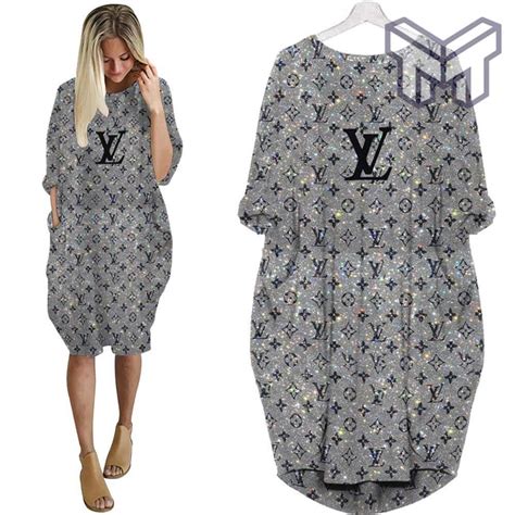 Louis Vuitton Grey Batwing Pocket Dress Lv Luxury Brand Clothing