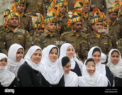 Jan 24 2013 Kashmiri Muslim School Girl And Indian Police Watching