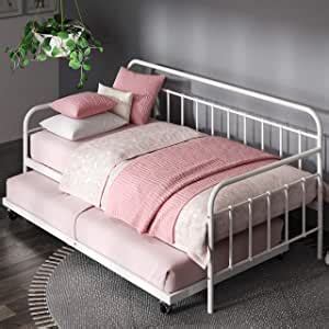 Headboard and mattress not included. Zinus Florence Twin Daybed and Trundle Frame Set / Premium ...