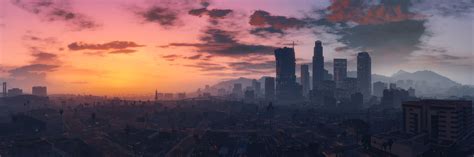 Gray Skyscrapers City Game Sky Cloud Grand Theft Auto V Gta V Gta 5
